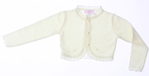 Sueter Niña Bolero Beige Claro Tejido 3036 1 a 16 Años.