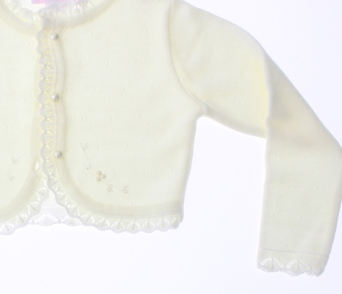 Sueter Niña Bolero Beige Claro Tejido 3036 1 a 16 Años.