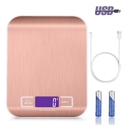 Báscula Digital Para Cocina Usb Recargable Balanza 5kg/11lbs