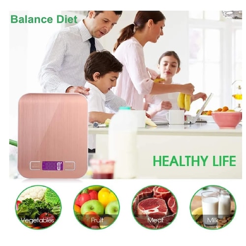Báscula Digital Para Cocina Usb Recargable Balanza 5kg/11lbs