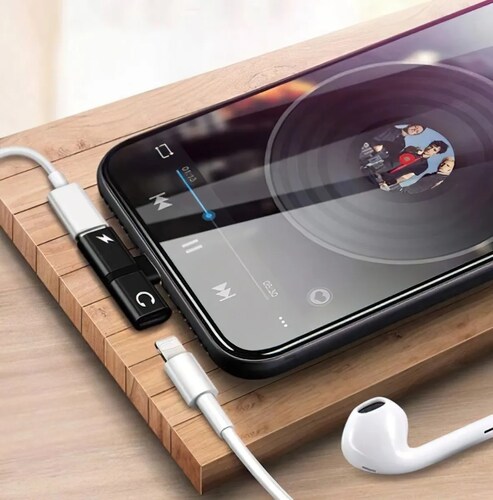 Adaptador Divisor Lightning Para iPhone iPad Audio Y Carga