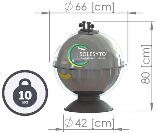 Calentador de agua solar y eléctrico SOLESYTO Hibrido Baja Presión 80 litros Mod 2024