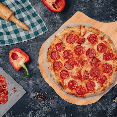 Tabla pala para pizza cuadrada de bambú Tutti.