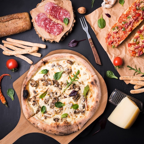 Tabla pala para pizza cuadrada de bambú Tutti.