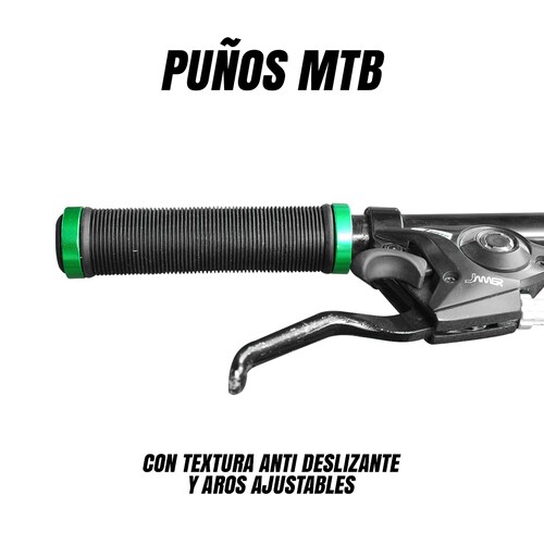 Puños Bicicleta De Hule Antiderrapante Con Ajuste Aros Verdes