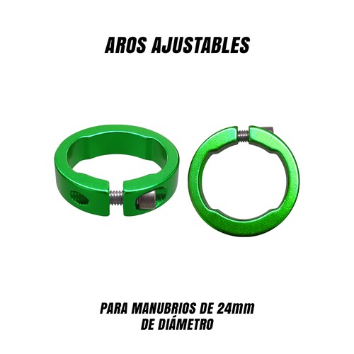Puños Bicicleta De Hule Antiderrapante Con Ajuste Aros Verdes