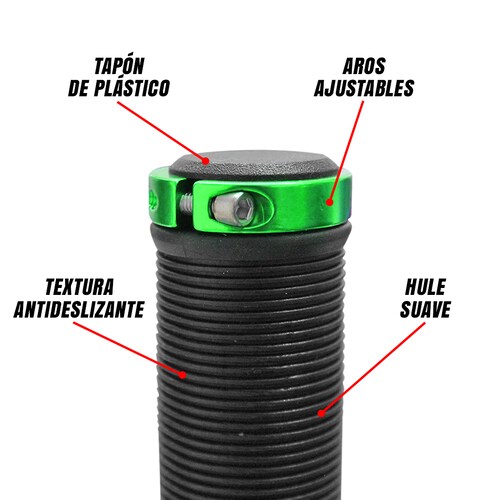 Puños Bicicleta De Hule Antiderrapante Con Ajuste Aros Verdes