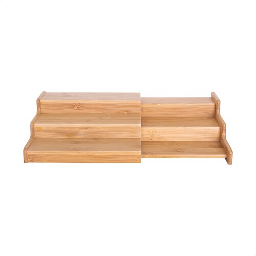 Estante organizador de alacena con 3 niveles de bambú extensible escalonado Tutti