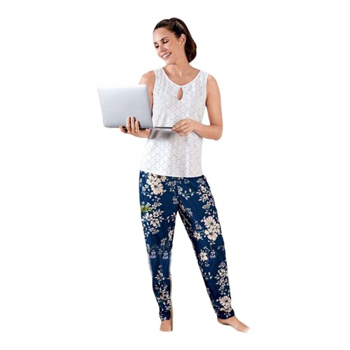 Pijama Para Dama Home Office  Cómoda Suave y  Fresca Lyndo