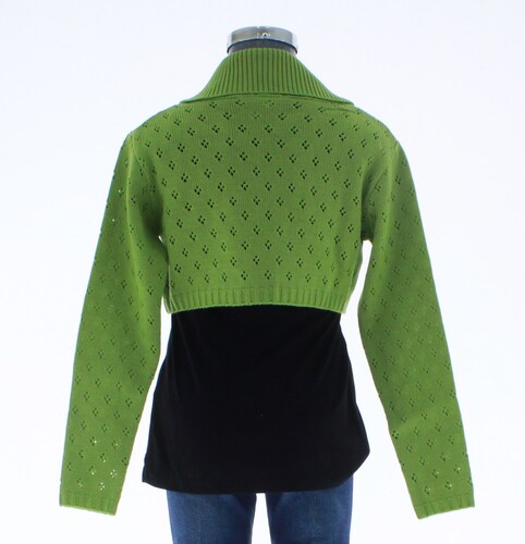 Sueter Niña Bolero Verde Tejido 3138 8 a 16 Años.