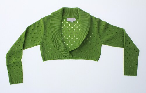 Sueter Niña Bolero Verde Tejido 3138 8 a 16 Años.