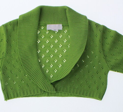 Sueter Niña Bolero Verde Tejido 3138 8 a 16 Años.