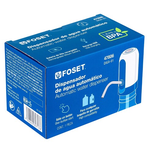 Dispensador de Agua para Garrafón Automático Recargable USB Foset 