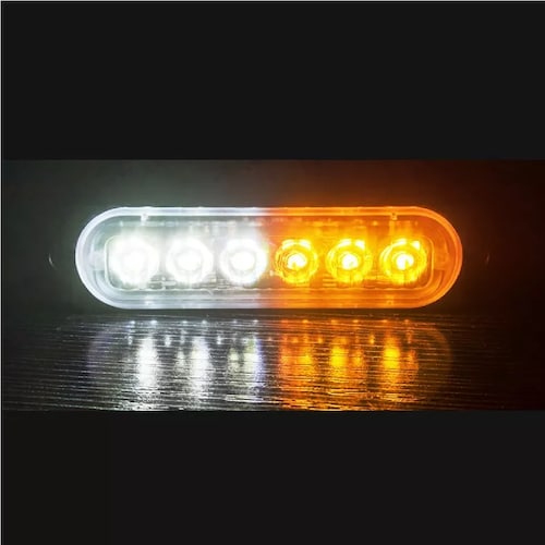  Set Lateral Faro Led Barra Estrobo Patrulla 16 Función Moto Blanco + Amarillo