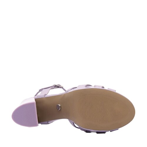 Sandalia para Mujer con Tacón y Plataforma estilo T-bar color Lila, marca Thalia Sodi. 1061112