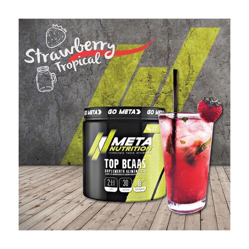 Aminacidos Meta Nutrition Top BCAAs 240g 30 serv. - Fresa