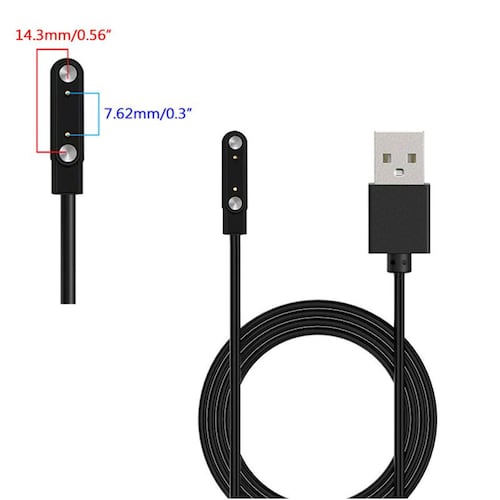 Cargador Magnético Para Smart Watch Reloj Inteligente 2 Pines 7,62 Mm..