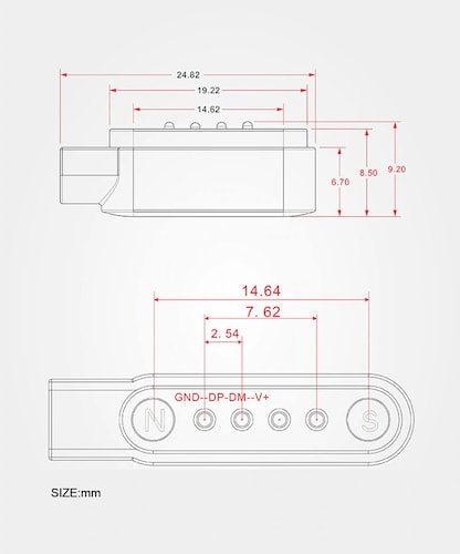 Cargador Magnético Para Smart Watch Reloj Inteligente 4 Pines 7,62 Mm..