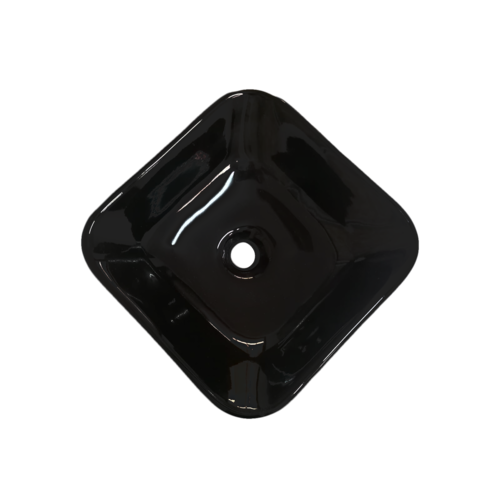 LAVABO OVALIN MINI CUADRADO NEGRO BRILLANTE 33X33CM.