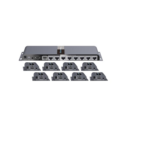 Epcom Kit de Extensores HDMI 1 x 8 TT718PRO, Alámbrico, hasta 40 Metros 