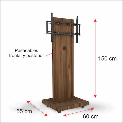 Soporte De Pantalla En Pedestal Con Ruedas Slim.