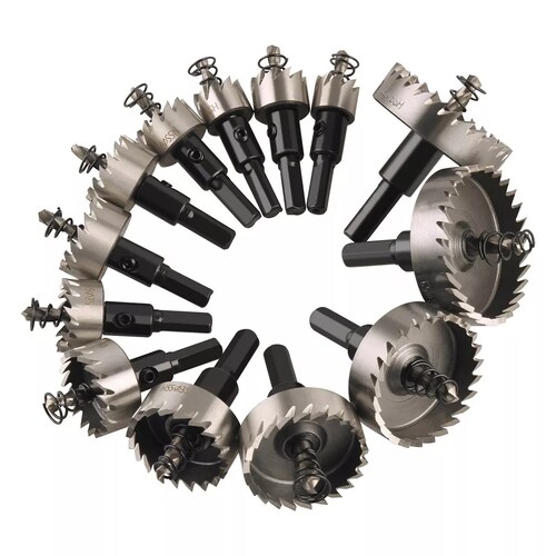 Set 13 Brocas Sierras Corta Circulo Metal 16-53mm Hss Acero Inox