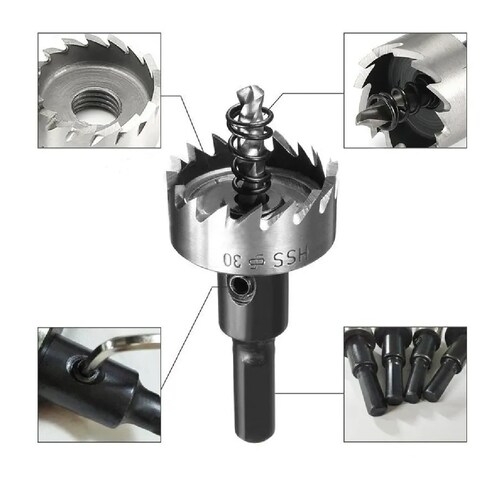 Set 13 Brocas Sierras Corta Circulo Metal 16-53mm Hss Acero Inox