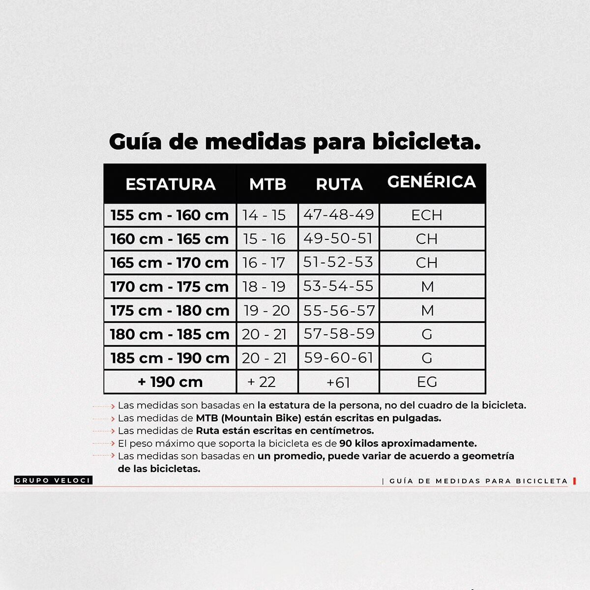 Numero de discount rodado de bicicletas