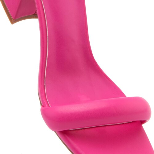 Sandalia acolchada monocolor fucsia marca Yaeli, con tacón medio y pulsera, mod. 1061109