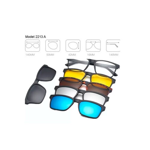 Lentes Oftálmicos 5 Micas Intercambiables 2218a Magneticos.