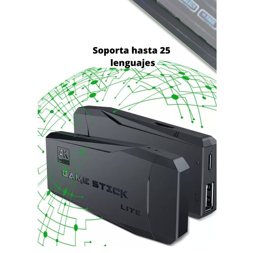 Consola Genérica De Juegos Retro Inalámbrica Con Mas De 1000 Juegos Color Negro.