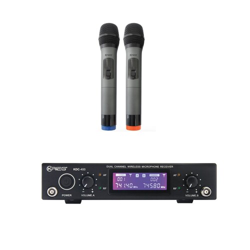 Micrófono inalambrico KRIEG kdc-400 Doble Uhf, Frecuencia Fija 