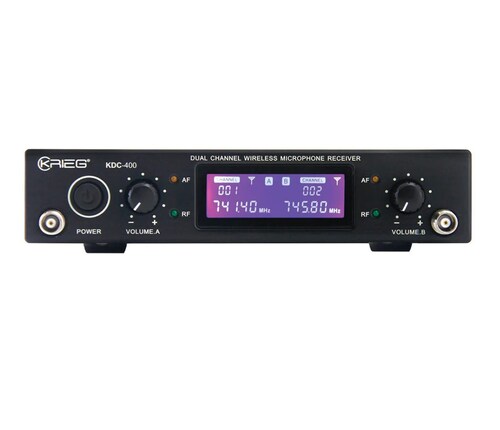 Micrófono inalambrico KRIEG kdc-400 Doble Uhf, Frecuencia Fija 