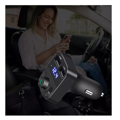 Transmisor Fm Bluetooth Cargador Doble Usb Manos Libres