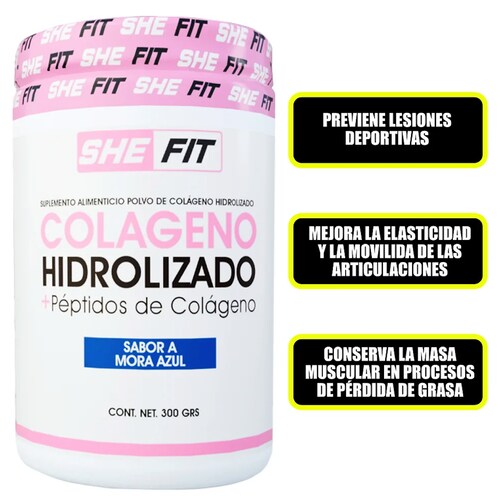 Colágeno Hidrolizado + Péptidos de Colágeno 300 g SHE FIT