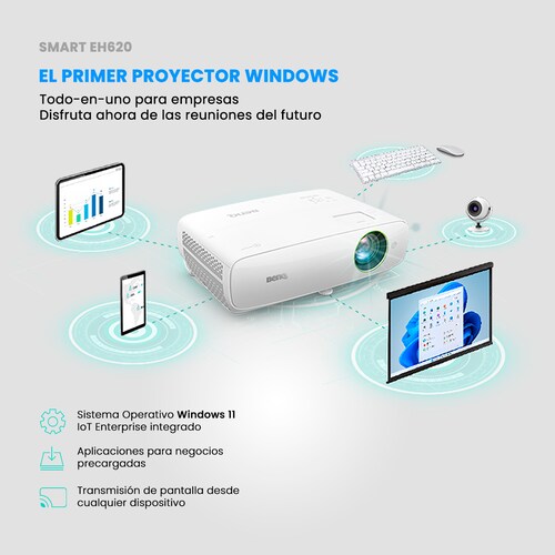 Proyector Con Windows 11 BenQ EH620 Smart Full HD 