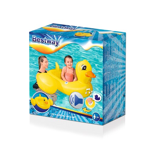 Bote Salvavidas Inflable De Pato Con Sonido 3 Años Bestway