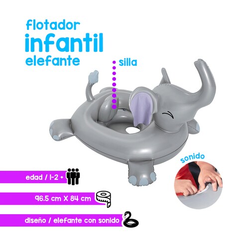 Salvavidas Inflable De Elefante Con Sonido 1 A 2 Años Bestway