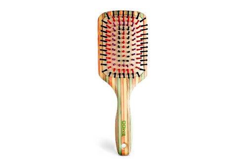 Cepillo para Cabello Redondo Grande Natural Brush Multicolor Timco