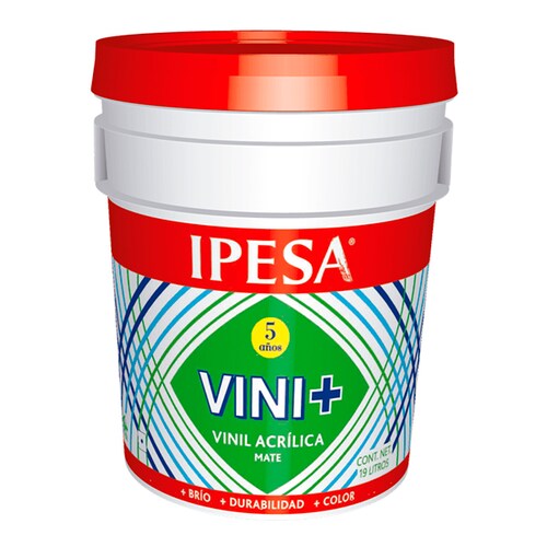 Pintura Vini+ acrilica calidad 5 años lavable cubeta de 19 litros