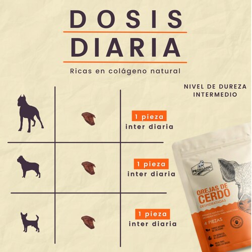 Orejas de cerdo deshidratadas 4 pz | Premios para Mascota