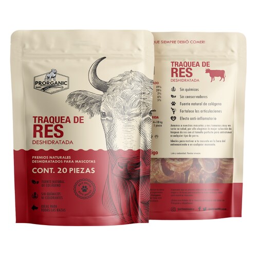 Tráquea de res deshidratada 20 pz