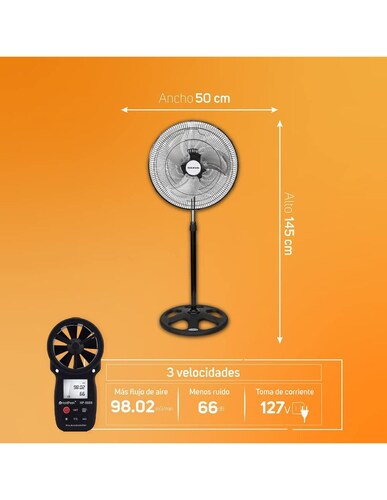 Ventilador Taurus 3 en 1 Mod. Marte 18" Metálico (Pedestal/Piso/Pared)