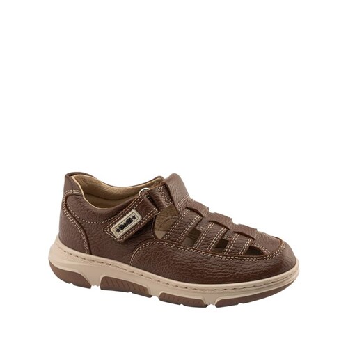Sandalia casual deportiva de piel marca Dogi para niño, color café, mod. 1083951