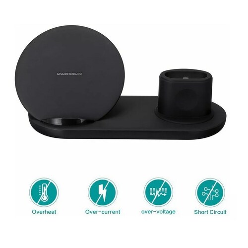 Cargador Base Carga Rapida Inalambrico iPhone Apple Watch Airpod.