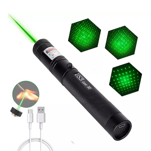 Puntero Láser Verde Proyector Carga Usb Recargable 5000mw Verde