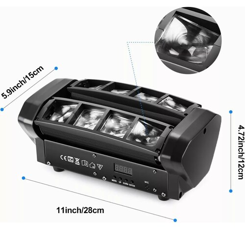 Mini Spider Rgbw 4 En 1 Efectos Luz 8x3w Dmx512 Led Luces Dj
