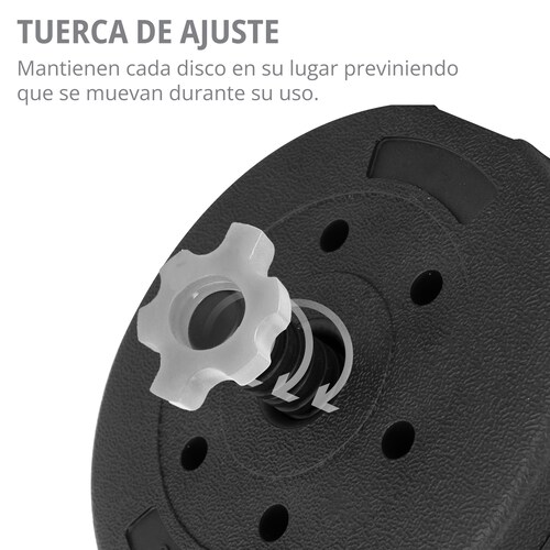 Kit de Mancuernas Altera Con Peso Ajustable 20 KG (Barra Recta + Barra Z + Par de mancuernas + Pesa Rusa + Discos Intercambiables)
