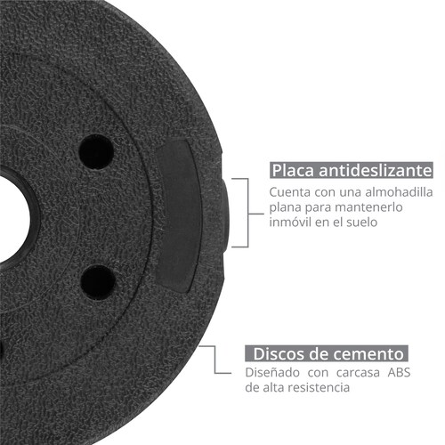 Kit de Mancuernas Altera Con Peso Ajustable 30 KG (Barra Recta + Barra Z + Par de mancuernas + Pesa Rusa + Discos Intercambiables)