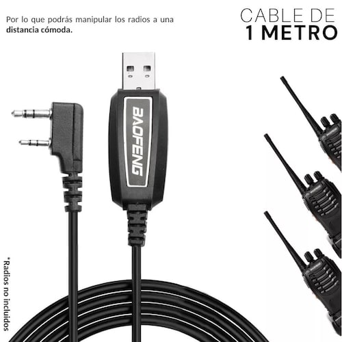 Cable Radio Baofeng USB Sintonización Programación De 1m